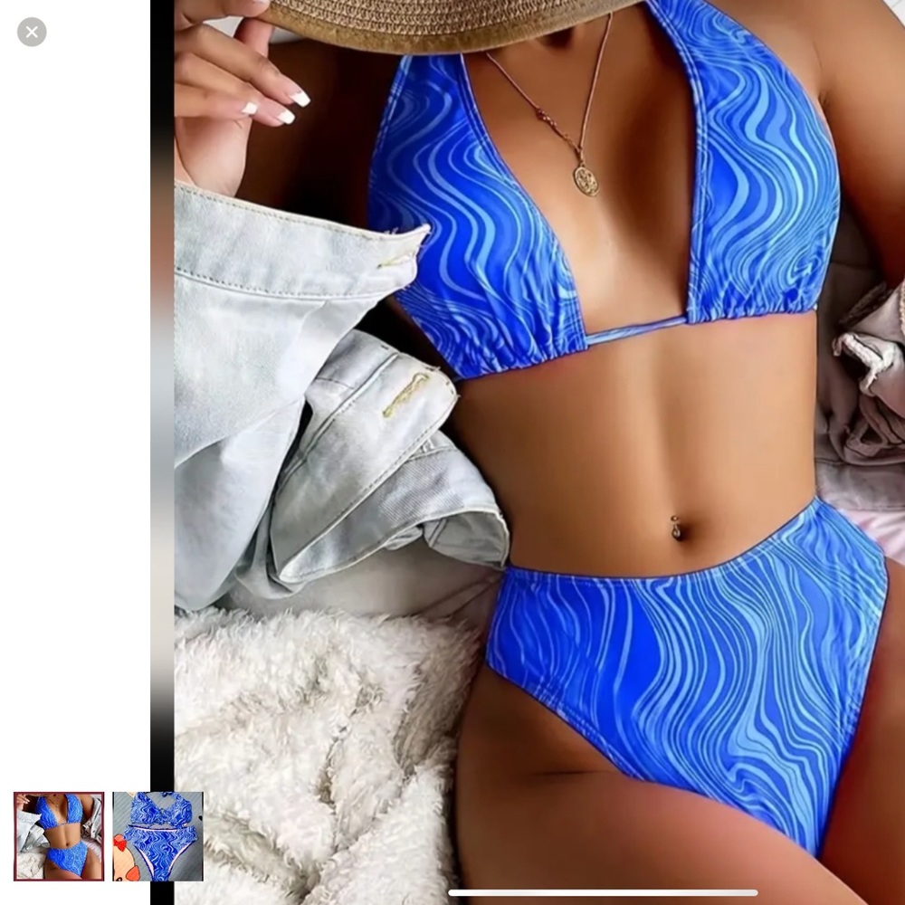 CUTE BLUE PATTERN BIKINI